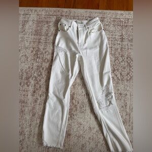 Abercrombie & Fitch Cream/ white Mom Jean